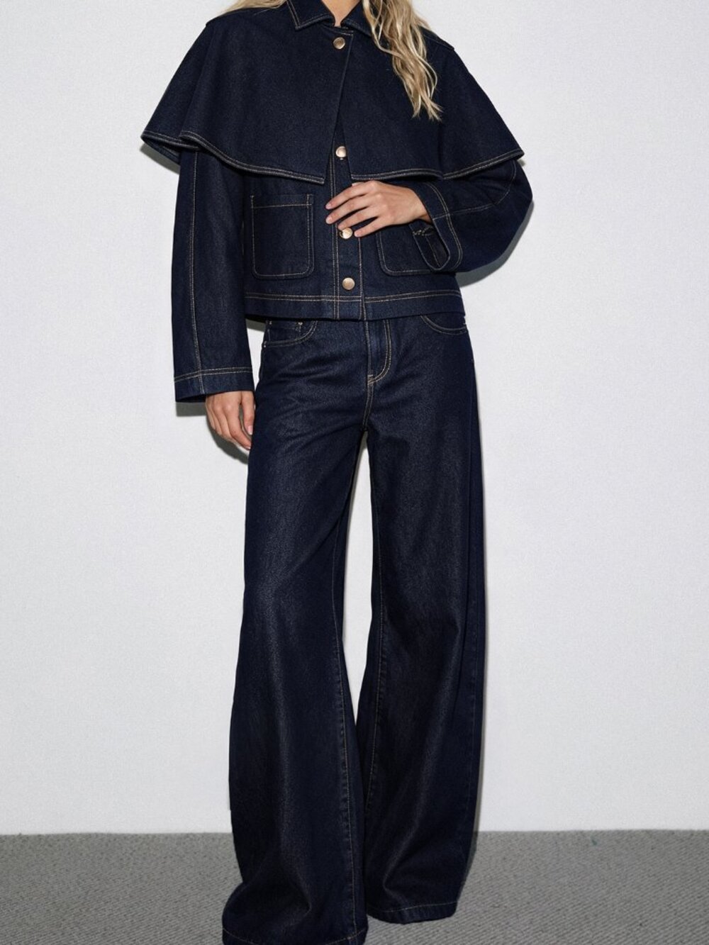 Dark Wash Casual Women's Long Sleeve Single-Breasted Denim Jacket